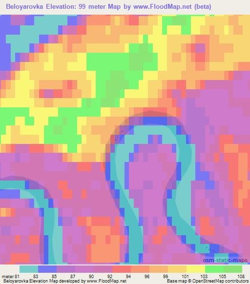 Beloyarovka,Russia Elevation Map