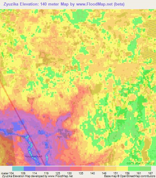 Zyuzika,Russia Elevation Map