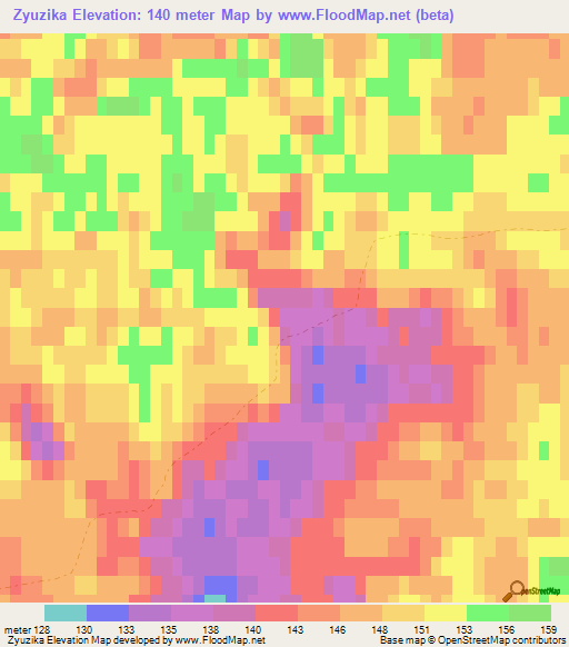 Zyuzika,Russia Elevation Map