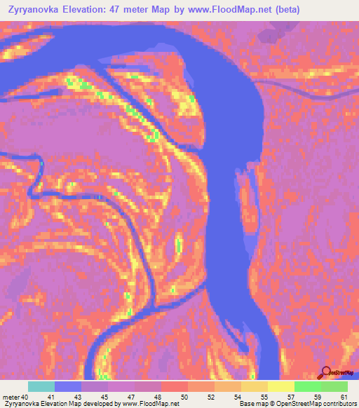 Zyryanovka,Russia Elevation Map
