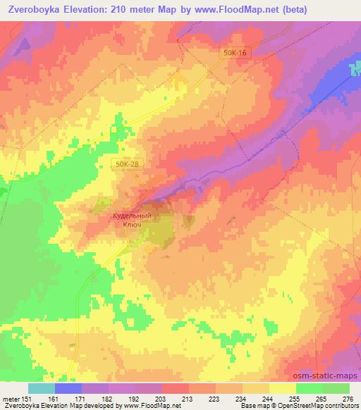 Zveroboyka,Russia Elevation Map