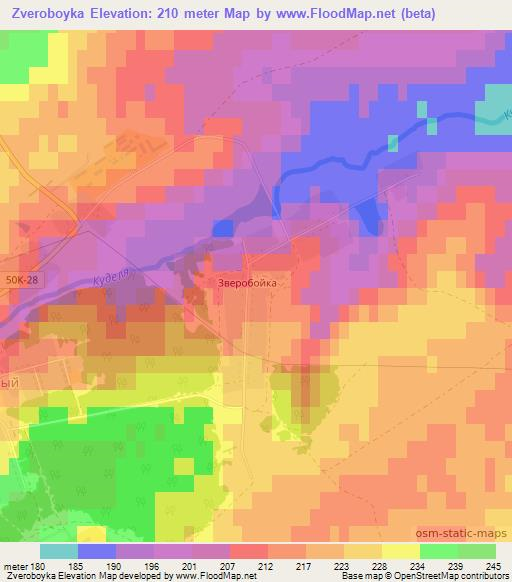 Zveroboyka,Russia Elevation Map