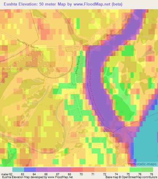 Eushta,Russia Elevation Map