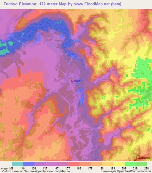 Zudovo,Russia Elevation Map