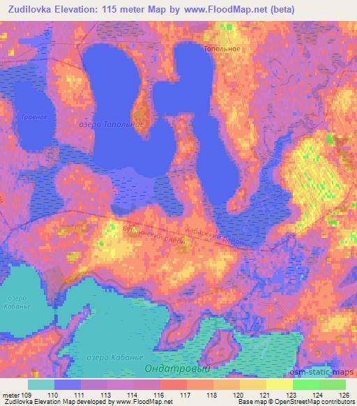 Zudilovka,Russia Elevation Map