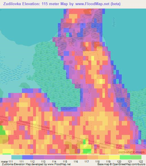 Zudilovka,Russia Elevation Map