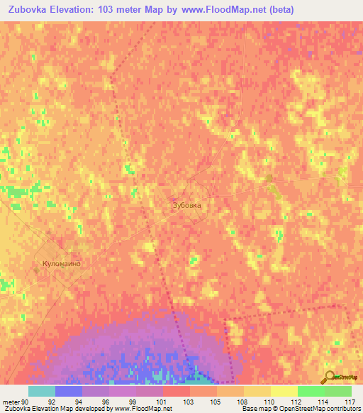 Zubovka,Russia Elevation Map