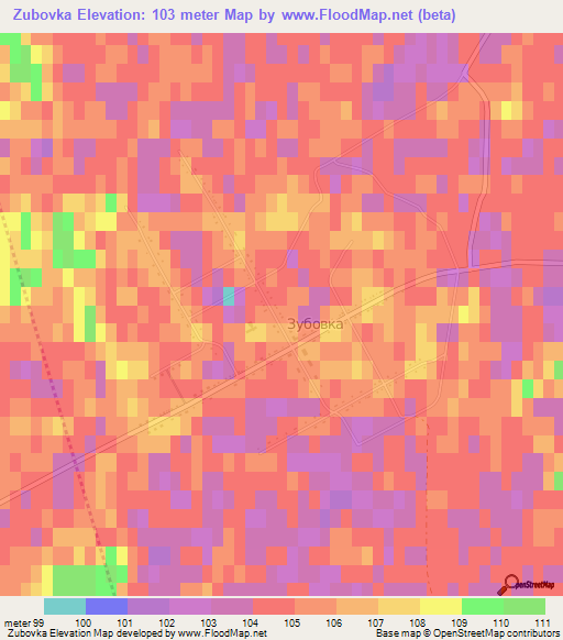 Zubovka,Russia Elevation Map