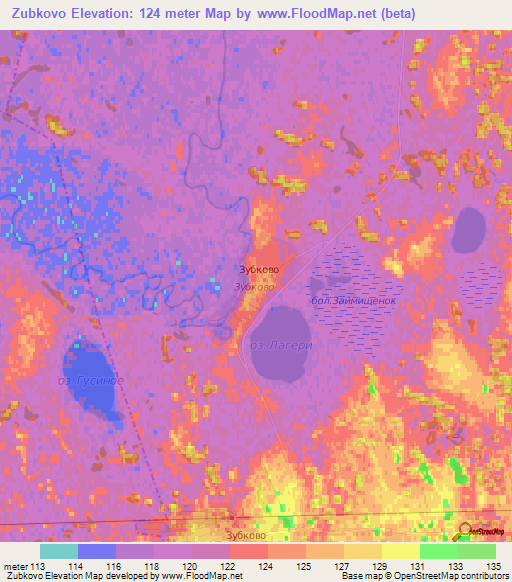 Zubkovo,Russia Elevation Map