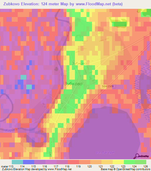 Zubkovo,Russia Elevation Map