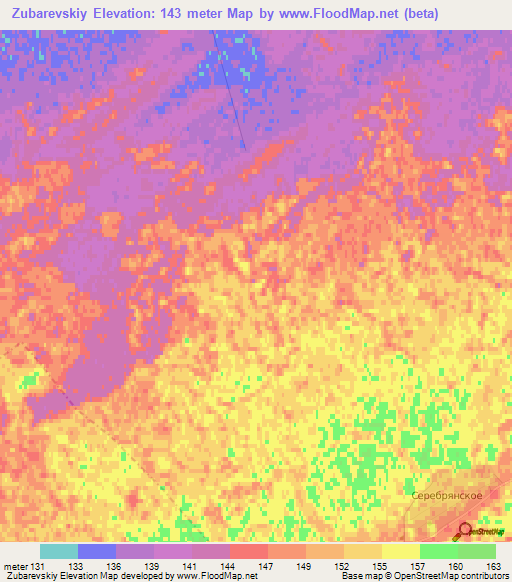 Zubarevskiy,Russia Elevation Map