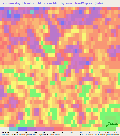 Zubarevskiy,Russia Elevation Map