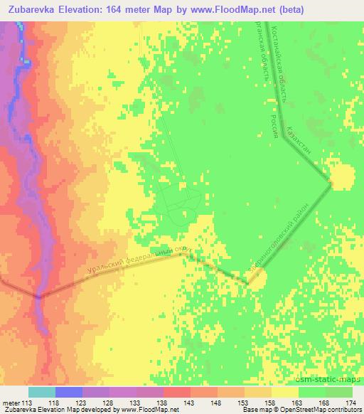 Zubarevka,Russia Elevation Map