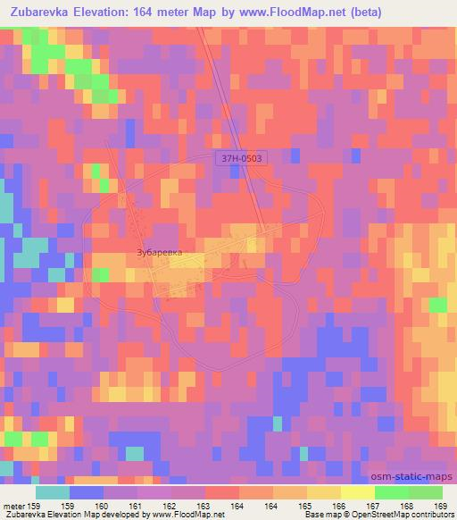 Zubarevka,Russia Elevation Map