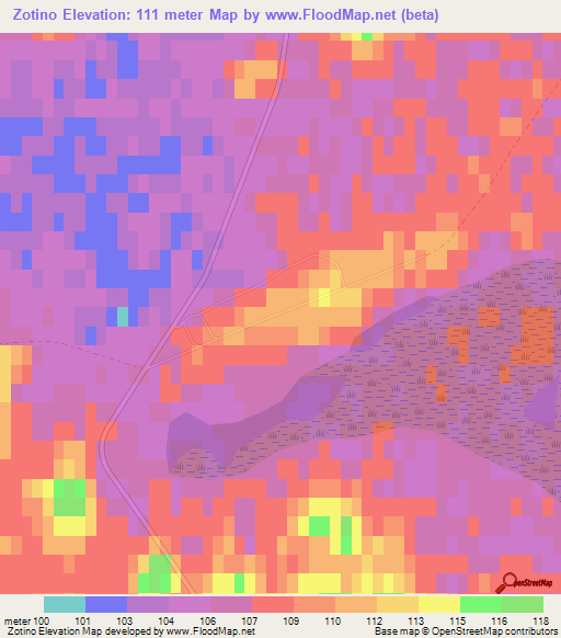 Zotino,Russia Elevation Map