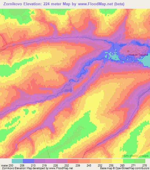 Zornikovo,Russia Elevation Map