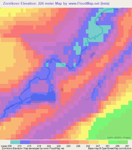 Zornikovo,Russia Elevation Map