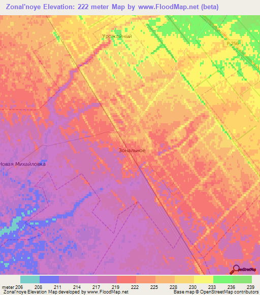 Zonal'noye,Russia Elevation Map