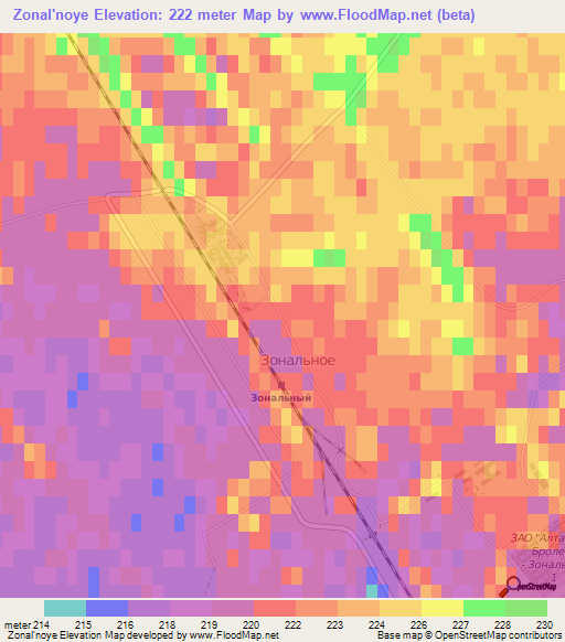 Zonal'noye,Russia Elevation Map