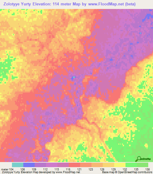 Zolotyye Yurty,Russia Elevation Map