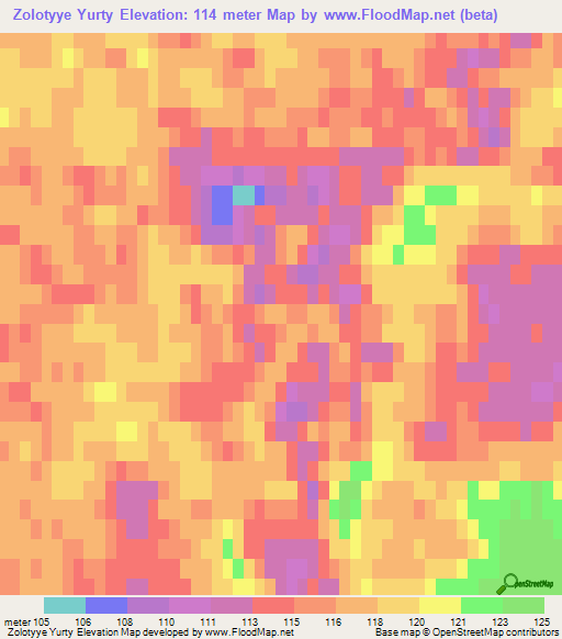 Zolotyye Yurty,Russia Elevation Map