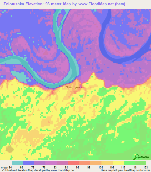 Zolotushka,Russia Elevation Map