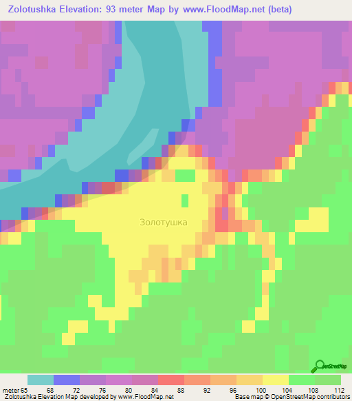 Zolotushka,Russia Elevation Map