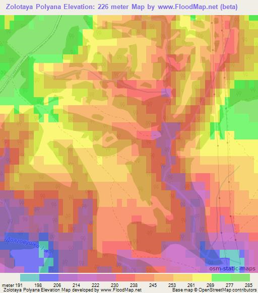 Zolotaya Polyana,Russia Elevation Map