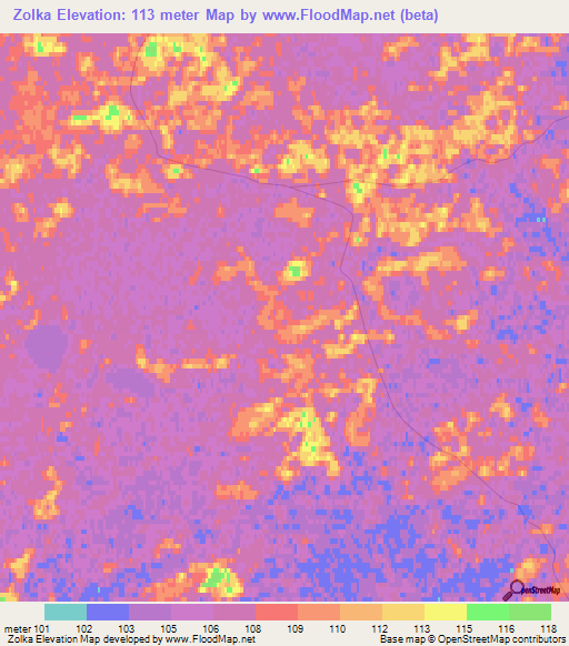 Zolka,Russia Elevation Map