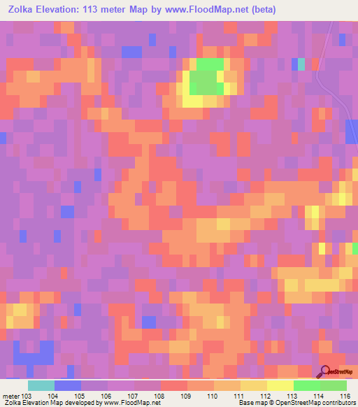 Zolka,Russia Elevation Map