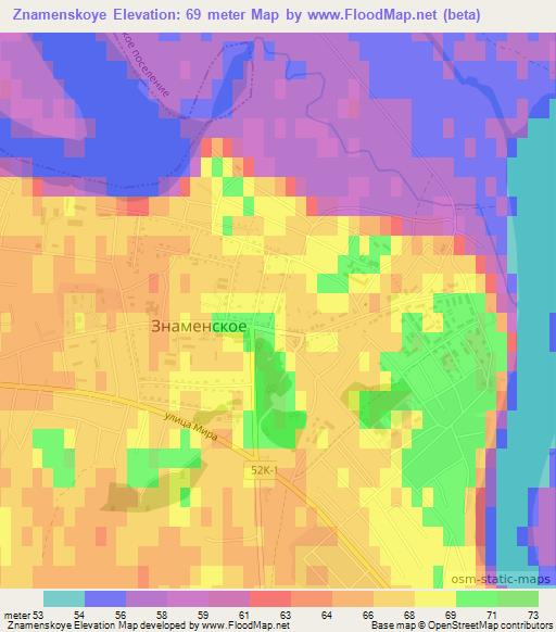 Znamenskoye,Russia Elevation Map