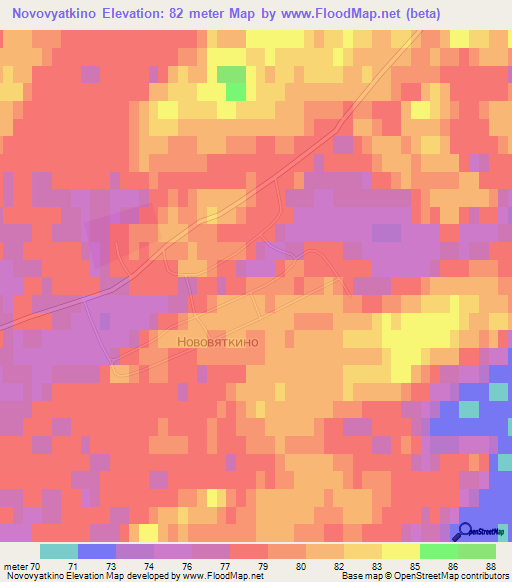 Novovyatkino,Russia Elevation Map