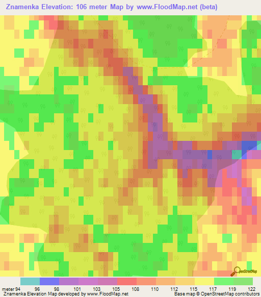 Znamenka,Russia Elevation Map