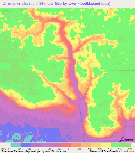 Znamenka,Russia Elevation Map