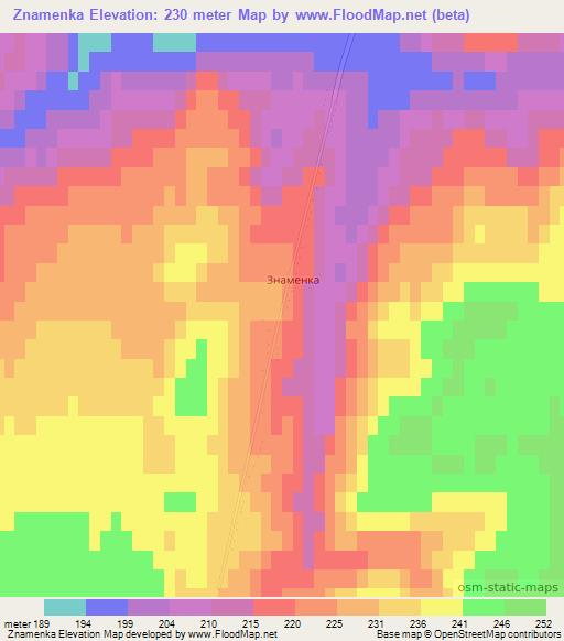 Znamenka,Russia Elevation Map