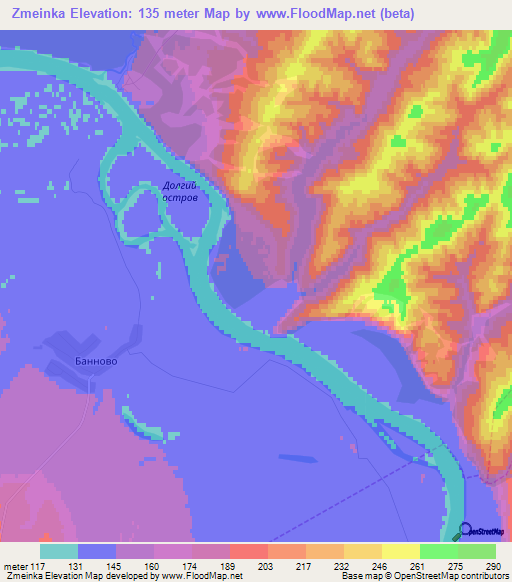 Zmeinka,Russia Elevation Map