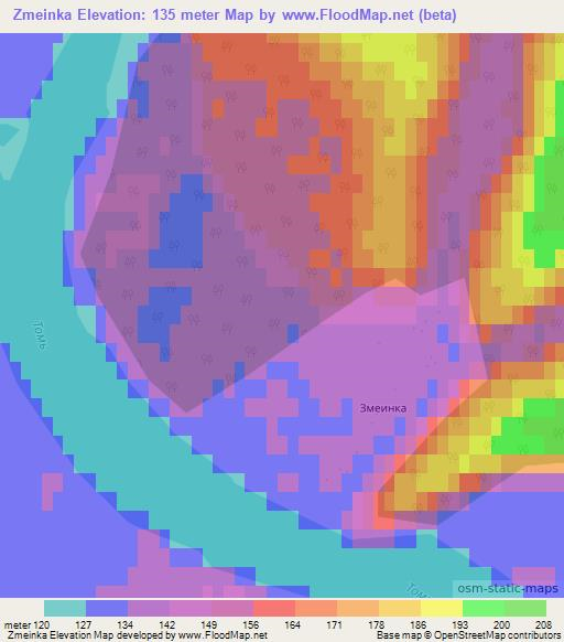 Zmeinka,Russia Elevation Map