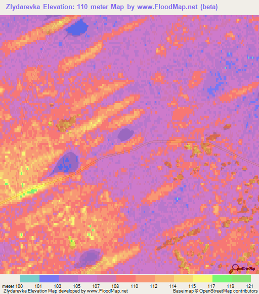 Zlydarevka,Russia Elevation Map