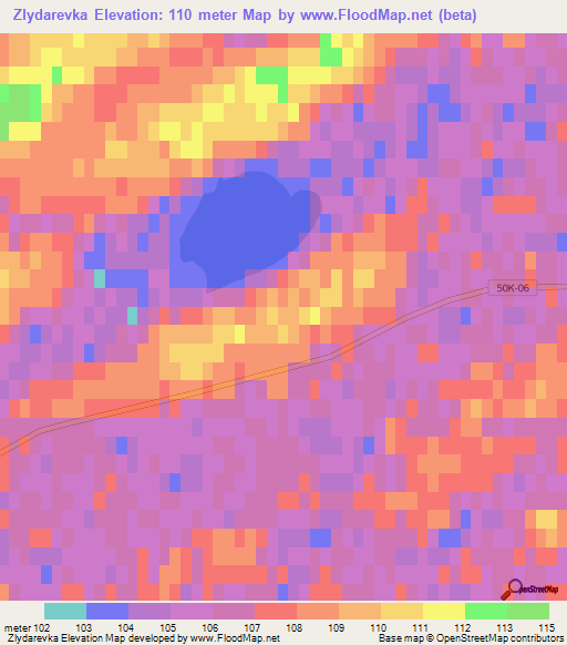 Zlydarevka,Russia Elevation Map