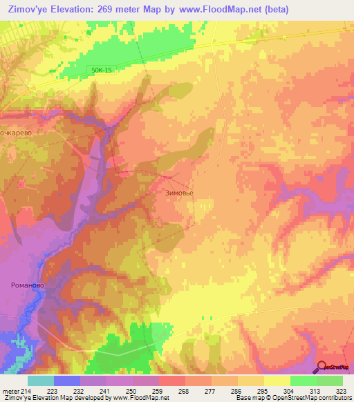 Zimov'ye,Russia Elevation Map