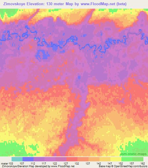 Zimovskoye,Russia Elevation Map