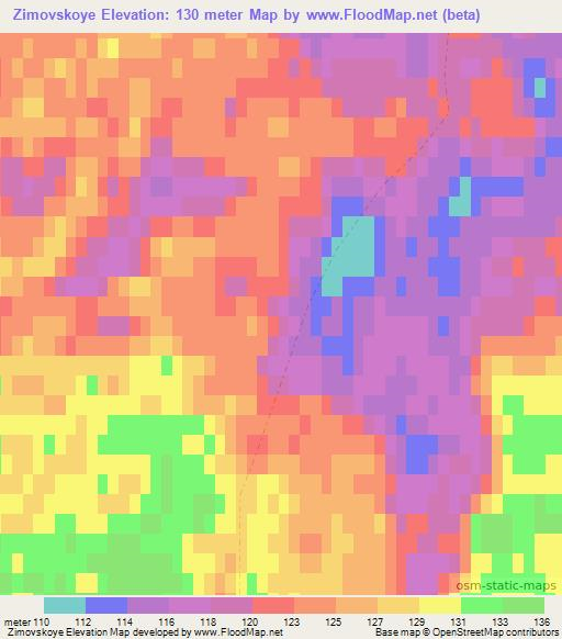 Zimovskoye,Russia Elevation Map