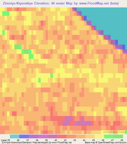 Zimniye-Kiyevskiye,Russia Elevation Map