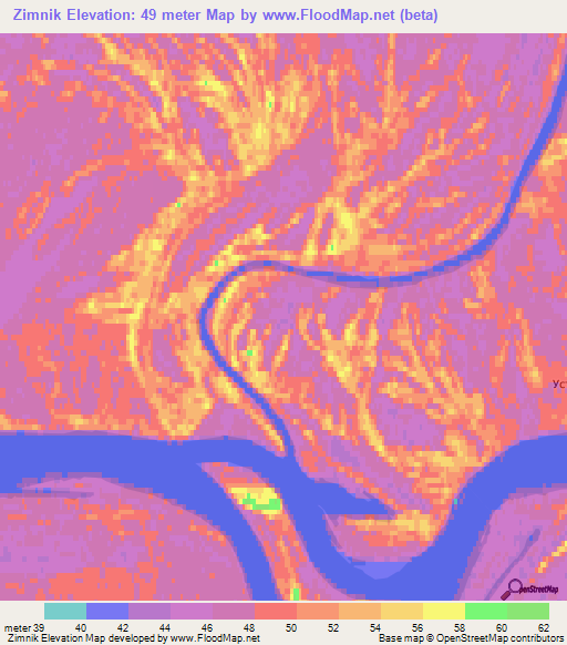 Zimnik,Russia Elevation Map