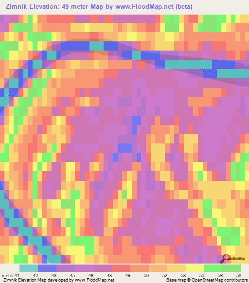 Zimnik,Russia Elevation Map