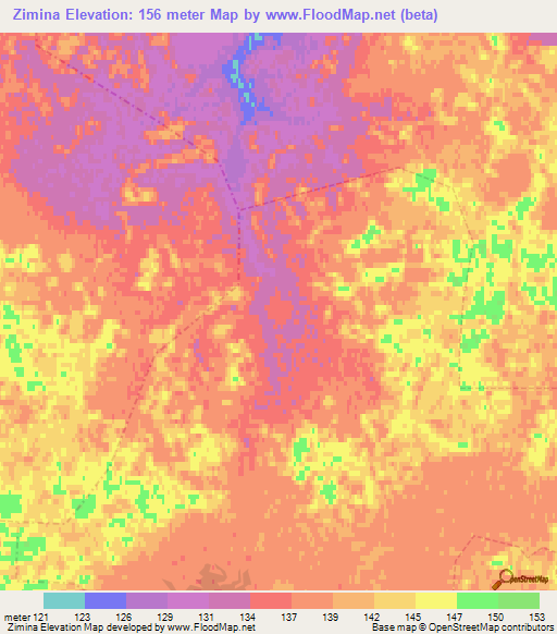 Zimina,Russia Elevation Map