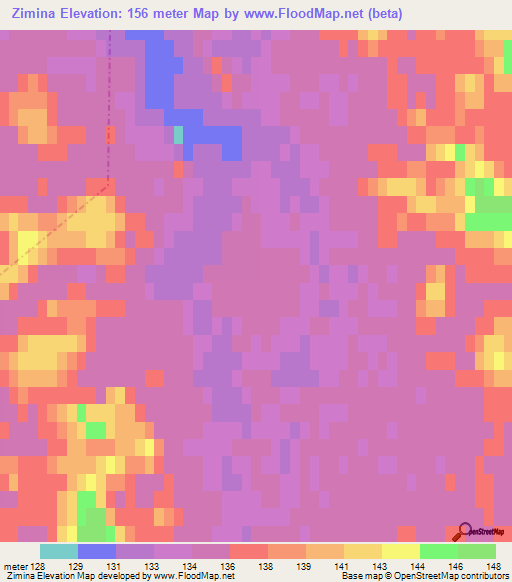 Zimina,Russia Elevation Map