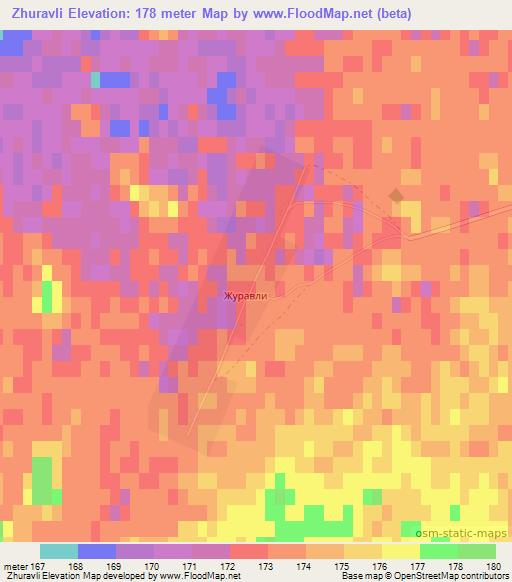 Zhuravli,Russia Elevation Map