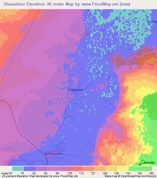 Zhuravlevo,Russia Elevation Map