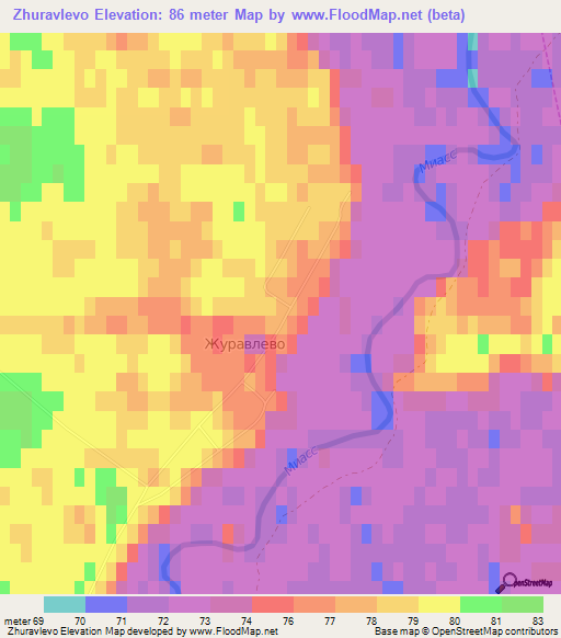 Zhuravlevo,Russia Elevation Map